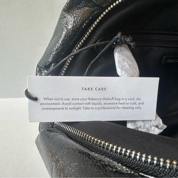 NWT! Rebecca Minkoff Elegant Black Metallic Ruched Clutch Bag